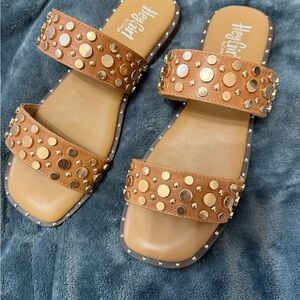 Brown Studded Sandals